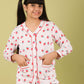 Strawberry Printed Pure Cotton Nightsuit for Girls (Red) - Tweeny Mini