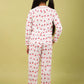 Strawberry Printed Pure Cotton Nightsuit for Girls (Red) - Tweeny Mini