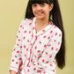Strawberry Printed Pure Cotton Nightsuit for Girls (Red) - Tweeny Mini