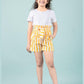 Pure Cotton Shorts For Girls Kids (Yellow) - Tweeny Mini
