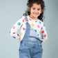 Girls Kids Denim Dungaree with Full Sleeve T-shirt Combo Set (Light Blue) - Tweeny Mini