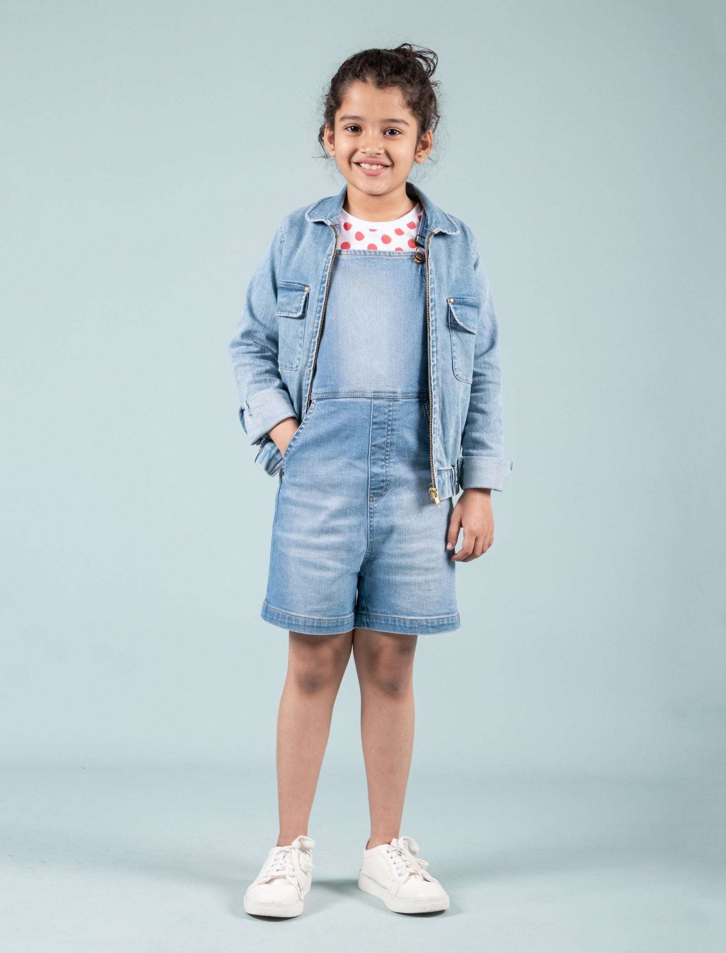 Premium Denim Jacket & Dungaree with T'shirt - 3 Piece Combo Set - Tweeny Mini