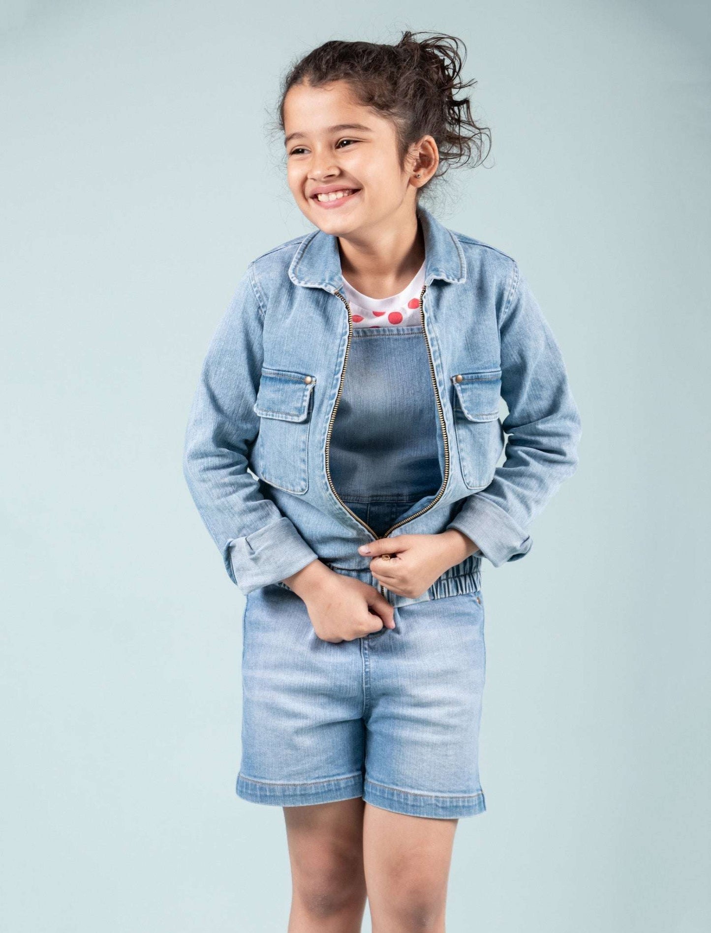 Premium Denim Jacket & Dungaree with T'shirt - 3 Piece Combo Set - Tweeny Mini