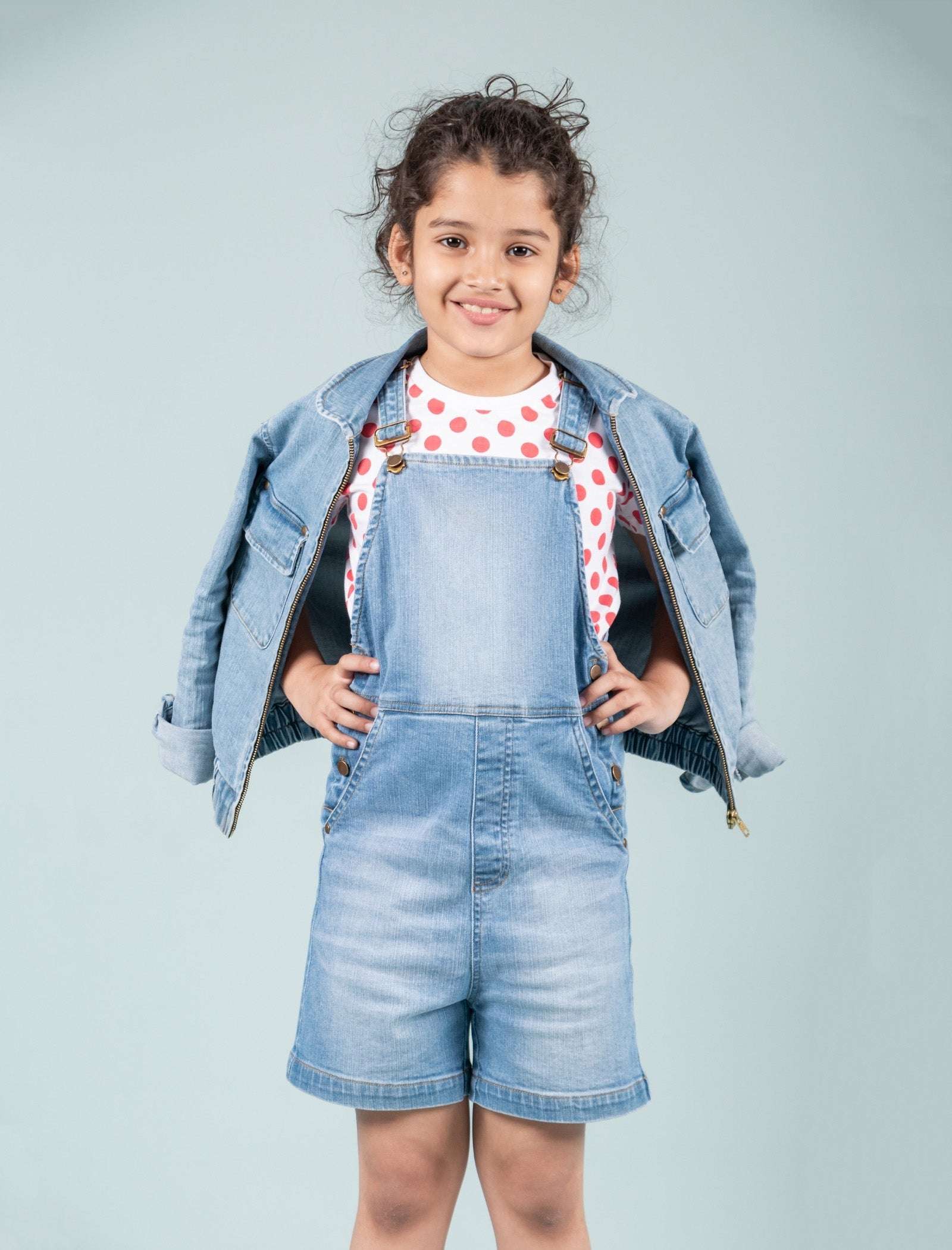 Premium Denim Jacket & Dungaree with T'shirt - 3 Piece Combo Set - Tweeny Mini