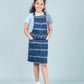 Girls Kids Tie Dye Denim Dungaree Dress (Dark Blue) - Tweeny Mini