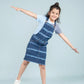 Girls Kids Tie Dye Denim Dungaree Dress (Dark Blue) - Tweeny Mini