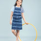 Girls Kids Tie Dye Denim Dungaree Dress (Dark Blue) - Tweeny Mini