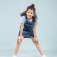 Girls Kids Tie Dye Denim Dungaree Dress (Dark Blue) - Tweeny Mini