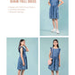 Premium Girls Kids Denim Frill Dress (Dark Blue) - Tweeny Mini