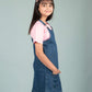 Classic Denim Pinafore Dress for Kids Girls with T-shirt (Blue) - Tweeny Mini