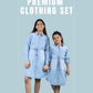 Long Sleeves Denim Shirt Dress for Girls Kids (Light Blue) - Tweeny Mini