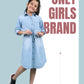 Long Sleeves Denim Shirt Dress for Girls Kids (Light Blue) - Tweeny Mini