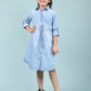 Long Sleeves Denim Shirt Dress for Girls Kids (Light Blue) - Tweeny Mini