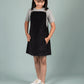 Classic Corduroy Pinafore Dress for Kids Girls with T-shirt (Black) - Tweeny Mini