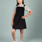 Classic Corduroy Pinafore Dress for Kids Girls with T-shirt (Black) - Tweeny Mini