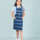Girls Kids Tie Dye Denim Dungaree Dress with Half Sleeve T-shirt (Dark Blue) - Tweeny Mini