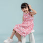 Hand Block Floral Printed Frock for Girls Kids (Red) - Tweeny Mini