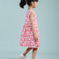Hand Block Floral Printed Frock for Girls Kids (Red) - Tweeny Mini