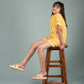 Floral Night Dress for Girls Kids with Shorts Set (Yellow) - Tweeny Mini