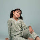 Pure Rayon Floral Nightsuit for Girls Kids (Full Sleeves, Green) - Tweeny Mini