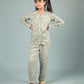 Pure Rayon Floral Nightsuit for Girls Kids (Full Sleeves, Green) - Tweeny Mini