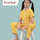 Pure Rayon Floral Nightwear for Girls Kids (Half Sleeve, Yellow) - Tweeny Mini