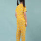 Pure Rayon Floral Nightwear for Girls Kids (Half Sleeve, Yellow) - Tweeny Mini