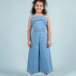 Summer Frilled Denim Jumpsuit for Girls Kids (Blue) - Tweeny Mini