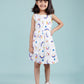 Rainbow & Unicorn Printed Frock for Girls kids (White) - Tweeny Mini