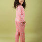Pure Rayon Floral Full Sleeve Night Suit for Girls Kids (Full Sleeve, Peach) - Tweeny Mini