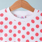 Hand Printed Pure Cotton Full Sleeve T-Shirt for Girls Kids (Red Polka Dot) - Tweeny Mini