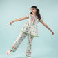 Bird Printed Girls Cotton Nightsuit with Eye Mask (Green) - Tweeny Mini
