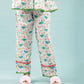 Bird Printed Girls Cotton Nightsuit with Eye Mask (Green) - Tweeny Mini