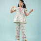 Bird Printed Girls Cotton Nightsuit with Eye Mask (Green) - Tweeny Mini