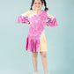 Long Sleeves Girls Kids Tie Dye Dress (Orange-Pink) - Tweeny Mini