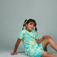 Super Soft Tie-Dye Girls Co-ord set (Lemon Green) - Tweeny Mini