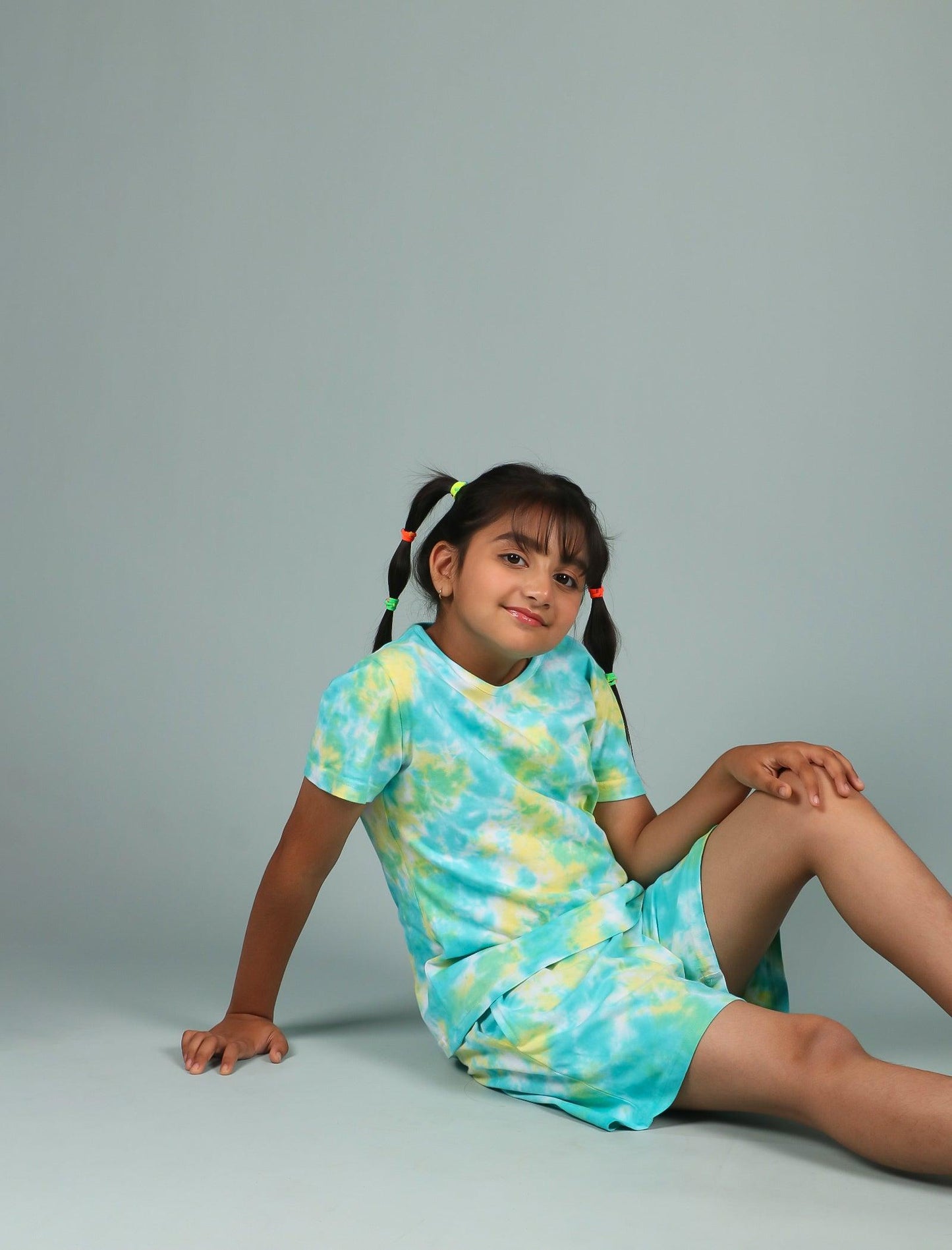 Super Soft Tie-Dye Girls Co-ord set (Lemon Green) - Tweeny Mini