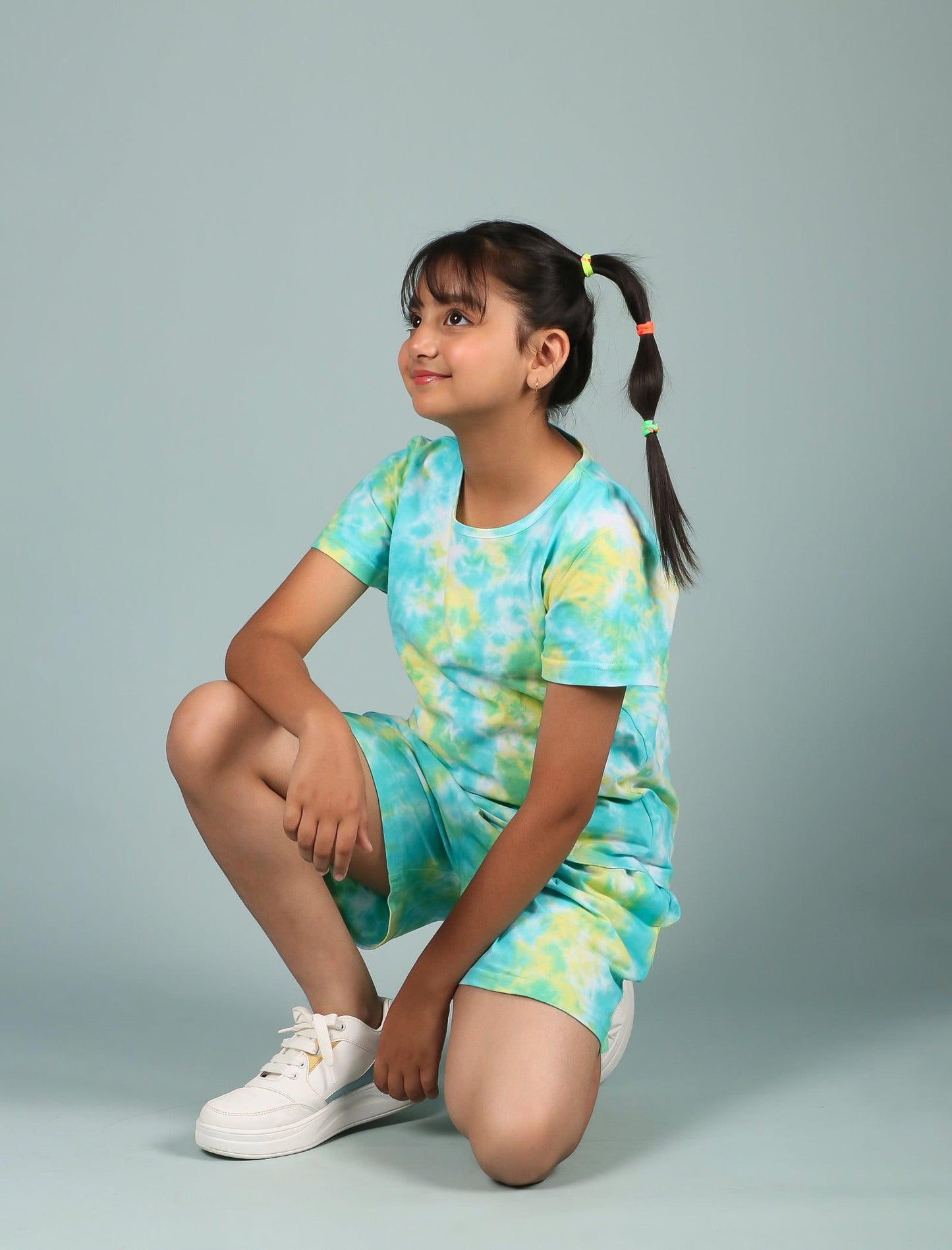 Super Soft Tie-Dye Girls Co-ord set (Lemon Green) - Tweeny Mini