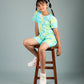 Super Soft Tie-Dye Girls Co-ord set (Lemon Green) - Tweeny Mini