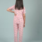 Pure Rayon Zebra Printed Kids Girls Nightwear Pajama Set (Half Sleeves, Pink) - Tweeny Mini