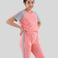Colour Block Kids Girls Summer Joggers Set (Fusion Coral) - Tweeny Mini