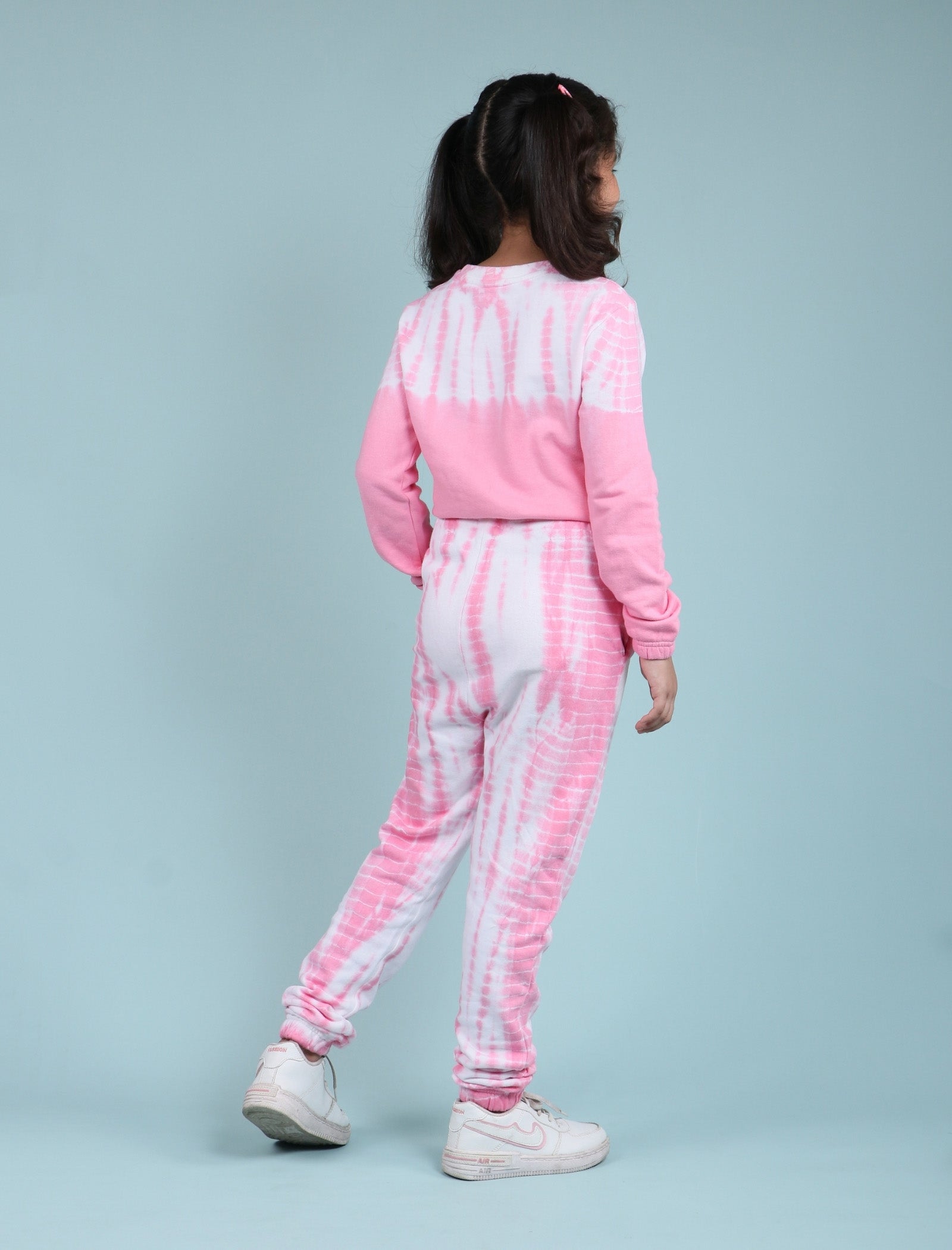 Trendy Tie Dye Girls Kids Winter Joggers Co-ord Set (Rose Pink) - Tweeny Mini
