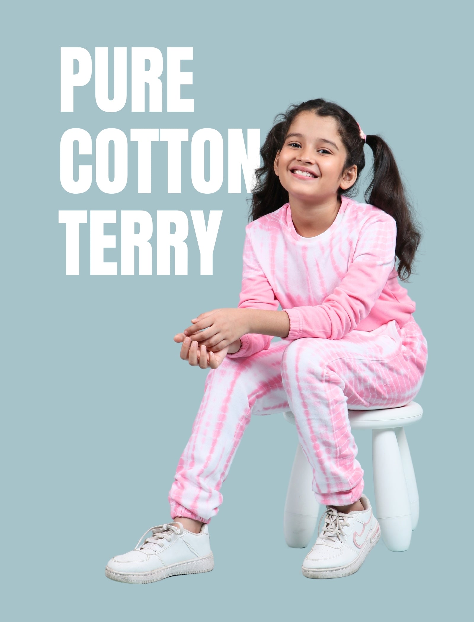 Trendy Tie Dye Girls Kids Winter Joggers Co-ord Set (Rose Pink) - Tweeny Mini