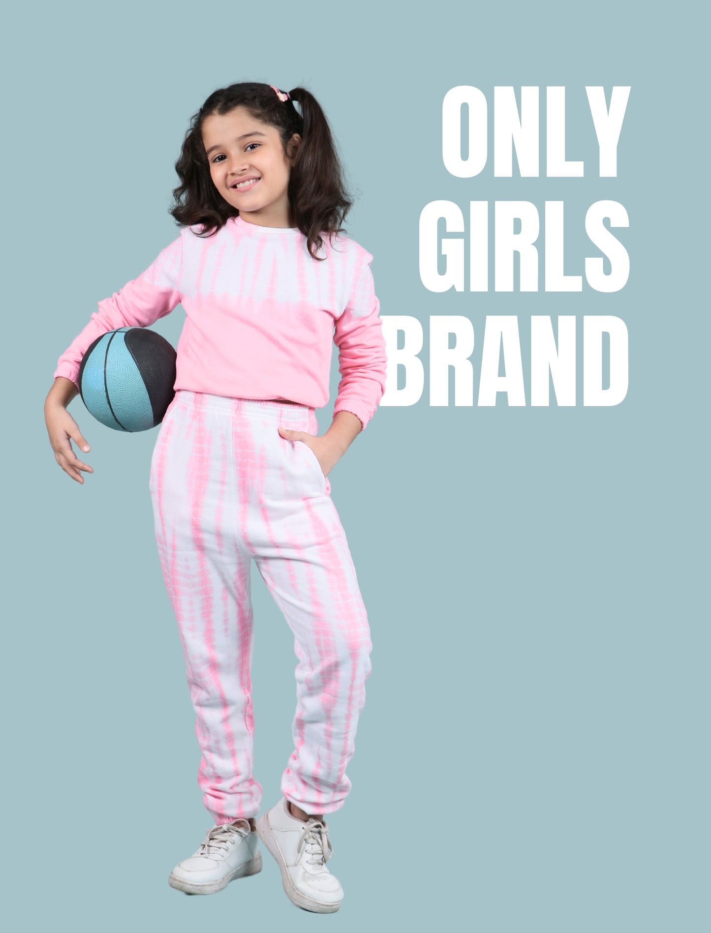 Trendy Tie Dye Girls Kids Winter Joggers Co-ord Set (Rose Pink) - Tweeny Mini