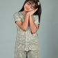Pure Rayon Floral Printed Kids Girls Night Dress (Green) - Tweeny Mini