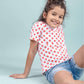 Hand Printed Pure Cotton Half Sleeve T-Shirt for Girls Kids (Red Polka Dot) - Tweeny Mini