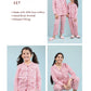 Pure Cotton Handblock Print Night Suit For Kids Girls (Rose Red) - Tweeny Mini