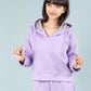 Premium Winter Fleece Hoodie for Kids Girls with Jogger Set (Lavender) - Tweeny Mini