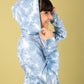 Trendy Tie-Dye Hoodie Jogger Set for Kids Girls (Cerulean Blue) - Tweeny Mini
