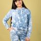 Trendy Tie-Dye Hoodie Jogger Set for Kids Girls (Cerulean Blue) - Tweeny Mini